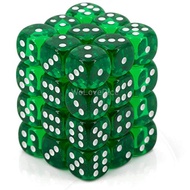 Chessex DND Dice Set D&D Dice-12mm Translucent Green and White Plastic Polyhedral Dice Set-Dungeons 