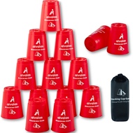 Stacking Cups, Quick Stack Cups Game with 12 PCS Stacking Cups & Durable Carry Bag, Classic Stacking