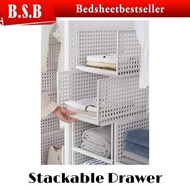 Stackable Drawer Storage Basket Cabinet Wardrobe Shelf Clothes Organizer Household Detachable Wardro