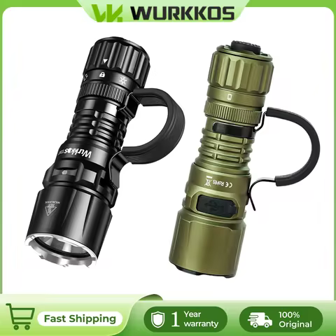 Wurkkos TD07 1300LM Tactical Flashlight 479M Long Throw IP68 Waterproof 18350 Battery Torch Dual Swi