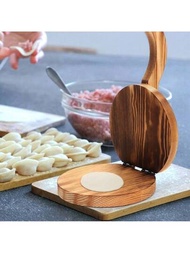 1入木製麵團機墊,印度薄餅機、餃子皮機、旋轉麵團製作工具