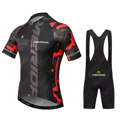 2025 Merida Cycling Jersey Set Summer Short Sleeve Breathable Men's MTB Bike Cycling Clothing Maillo
