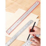 Stainless Steel Ruler 12 Inch / 30 cm, 0.7mm Thick Precision Measuring Tool with Dual-Sided Inch & M