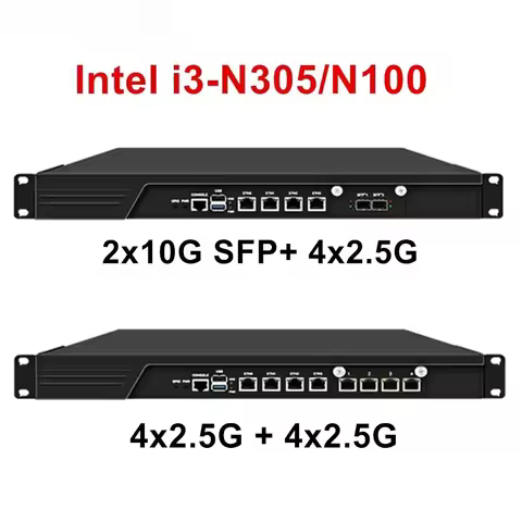 deposit Topton 1U Rack Firewall Appliance 2x10G SFP+ 4x i226-V 2.5G Intel i3-N305 N100 DDR5 mSATA Ne