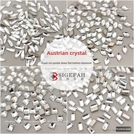 10pcs Austrian crystal flat nail art diamond jewelry / Shiny Huazi cut edge transparent white horse 
