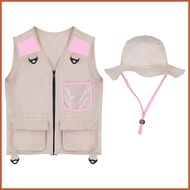 Explorer Costume Kids with Hat Washable Outfit Kids Outdoor Explorer Vest Kit for Boys Girls Hiking 