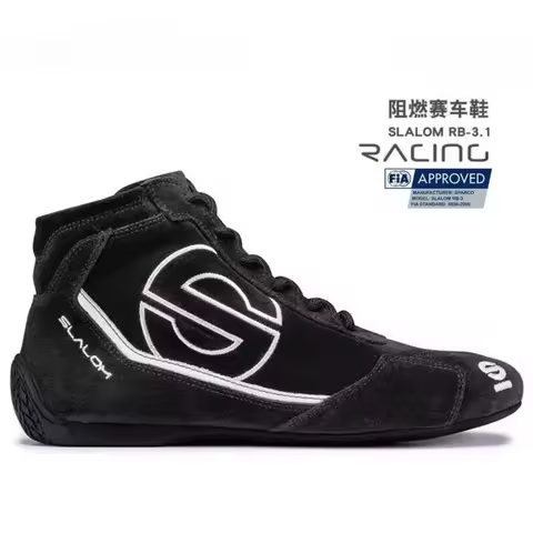 2026 New SPARCO Professional Flame-Retardant Leather Flat Racing Sneakers Kadin Motorcycle Boots Dur