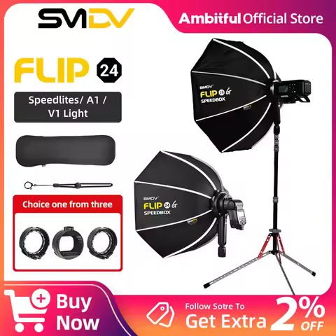 SMDV Flip 20 24 28 Parabolic Softbox Quickly Release With Adapter for A1 Godox V1 AD100PRO V860II AD