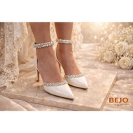 BEJO H78.7P luxury wedding shoes with diamonds and ankle straps