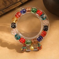 琉璃手串手鍊硃砂老秦款五彩吞金獸飾品