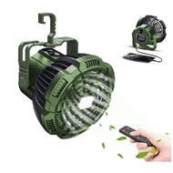 " SG SELLER" Camping Fan for Tent 2 in 1 Hanging Ceiling Fans Camp Light Remote Control USB Rechargeable Portable Lanter