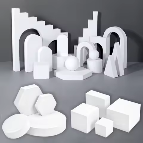 Photo Studio Photography Backdrops Accessories White 3D Cube Shoot Background Ornaments Jewelry Cosm