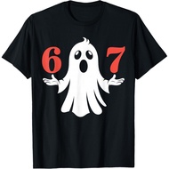 Six Seven Meme 6 7 Halloween Ghost Costume Unisex T-Shirt