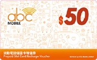 abc MOBILE - 【增值劵】電話卡 儲值卡 數據卡 SIM卡 增值劵 $50