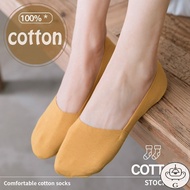 GS Socks Women Spring Summer Thin Boat Socks Shallow Mouth 100% Pure Cotton Socks Cotton Ankle Socks Silicone Non-slip