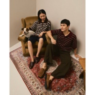 AMR DE SAISON (AIMER)-Oversized Knitted Cotton Polo Shirt Women Polo Shirt