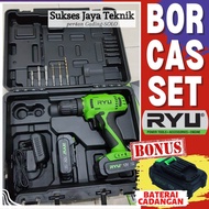 Bor cas RYU (Bonus baterai cadangan) cordles mesin bor batrei cordless drill 12V