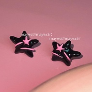 Y2K Y2K Accessories Y2K Earrings Sweet Cool Girl Black Pink blackpink Star Childlike Y2K Hot Design 
