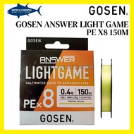 GOSEN ANSWER LIGHT GAME PE X8 150M BRAIDED FISHING LINE