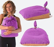 Monk & Llama Meditation Bench - Kneeling Bamboo Bench with Foldable Legs & Cushion Perfect Kneeling 