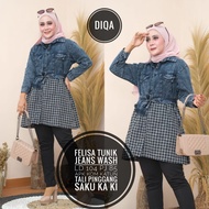Tunik terbaru2021 kekinian bisa (COD) Felisa Tunik Jeans / Tunik Jeans / Atasan Jeans Wanita