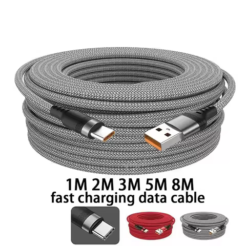 6A 8M 5M Charging Cable 3M 2M 1.5M 1M Type-C Super Fast Charging Data Cable USB Extended Cable For H