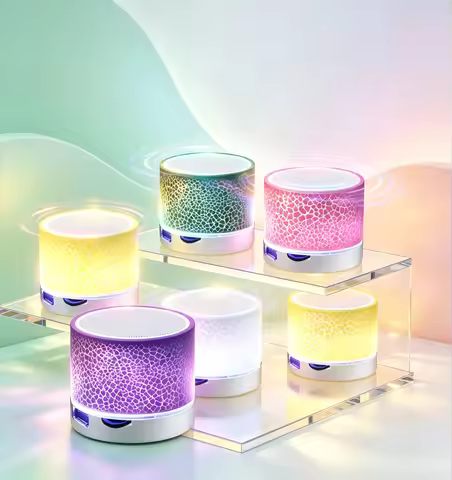 Wireless Bluetooth Speaker Crack LED Light USB SD Card Subwoofer For PC Mobile Phone Small Speaker F