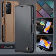 CaseMe Xiaomi Redmi Note 11 Pro Note11 Pro+ 5G Global version Business PU Leather Anti-sweat Shell Anti Theft Brush Phone Case Magnetic Flip Wallet Stand Cover  --023