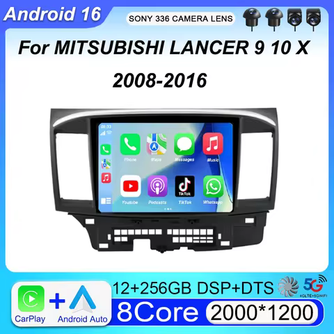 Video Player For MITSUBISHI LANCER 9 10 X 2008 - 2016 9Inch Android 16 Car Radio Stereo Audio GPS Pl