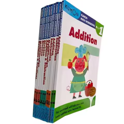 10 Books/Set Kumon Calculation Math Workbooks English Math Problems Exercises Teaching Books G1-G4 f