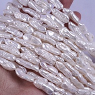7-9mm straight hole Baroque (BIWA) pearl authentic natural freshwater pearl irregular