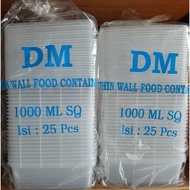 Thinwall DM 1000 ML Kotak (25 pcs) - Cup Plastik DM 1000 SQ - Mangkok
