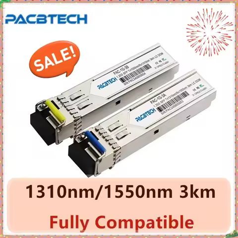 1Gb LC SFP Module Single Bidi Fiber Optical Transceiver Gigabit 3km Compatible with Arista/Extreme/M