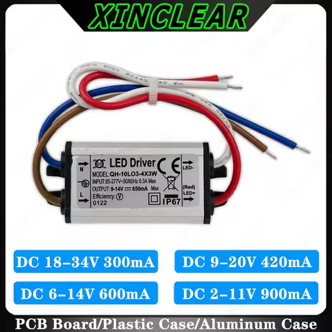 LED Driver DC 18-34V 9-20V 6-14V 2-11V 300mA 420mA 600mA 900mA Lighting Transformers For 3W 5W 7W 8W