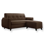 LIVING MALL Murray 3 Seater Fabric Sofa Set with Ottoman in 7 Colours