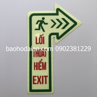 Mũi tên dạ quang lối thoát hiểm EXIT 24 x 16cm có keo sau dán tường