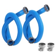 Above Ground Swimming Pool Pump Hoses 1.5 Inches X 59 Inches 2 Pack with Hose Adapters