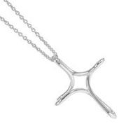 Tiffany & Co.) Elsa Peretti 開口十字架項鍊，925 純銀，女士款 [二手]