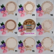 DIY Wooden Plate Bulat/ Plate Kayu Kosong Untuk Mas Kahwin/ Nikah/ Ijab & Qabul/ Hantaran/Birthday/Q