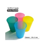 PROMO 12 PCS Gelas Plastik TEBAL UKURAN BESAR / Gelas Minum / GELAS TRAVEL
