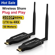 50m Wireless HDMI Extender 1 To 2 3 4 Splitter Video Transmitter and Receiver Display Adapter Share for PS3 PS4 Camera STB Laptop PC To TV Monitor Projector 1080p
