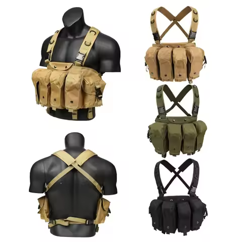 Outdoor CS Hunting Vest Multicam Tactical AK Vest Airsoft Ammo Chest Rig AR AK 47 Magazine Combat Mo