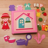 Quiet Felt Book Montessori Sensory Busy Board For Early Activity Learning Book Little Doll House Han