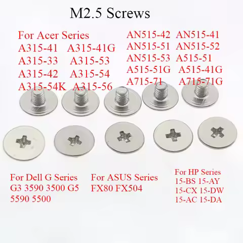 25PCS LCD axis shaft M2.5 Hinge Screws For Acer A315-41 A315-42 A315-33 A315-53 A315-54 56 Dell 3590