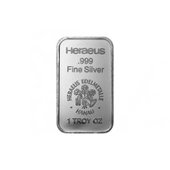 Heraeus Edelmetalle Hanau 1 oz silver bar