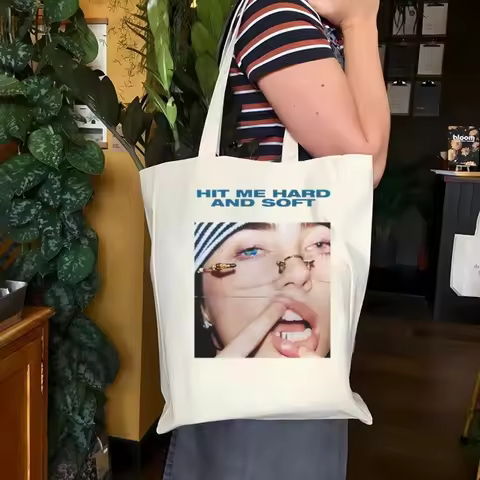 B.Eiilish Hit Me Hard and Soft Gildan Tote Bag L AMOUR DE MAvie B.Eiilish Song Canvas Bag Women Y2K 