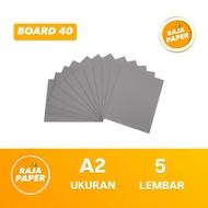 Gray Board Cardboard Size A2 5 Sheets No. 40 (420 Mm x 594 Mm) / (42 Cm x 59.4 Cm) 5 Sheets 5 Pcs Ha