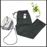 Celana Panjang Wanita Karet Pinggang/ Baggy Pants Serut/ Celana Kerja American Drill/ Baggy Kerut