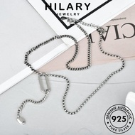 HILARY JEWELRY Chain Necklace Sterling Silver For Rantai Fashion Original 純銀項鏈 Perak Accessories Pendant Perempuan Leher Women Korean Strip 925 N276