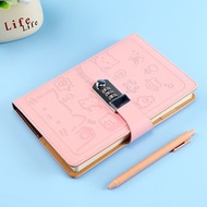 Notepad with password lock High-Appearance A5 password Notebook Locked Diary Thickened Simple passwo